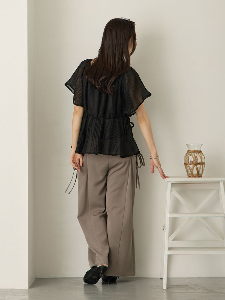 侧边蝴蝶结裤 灰色