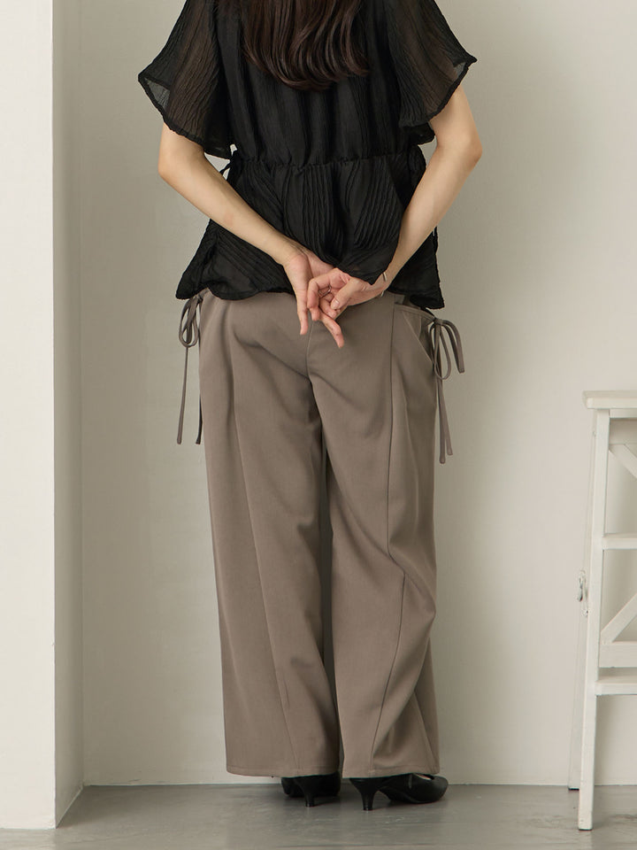 侧边蝴蝶结裤 灰色