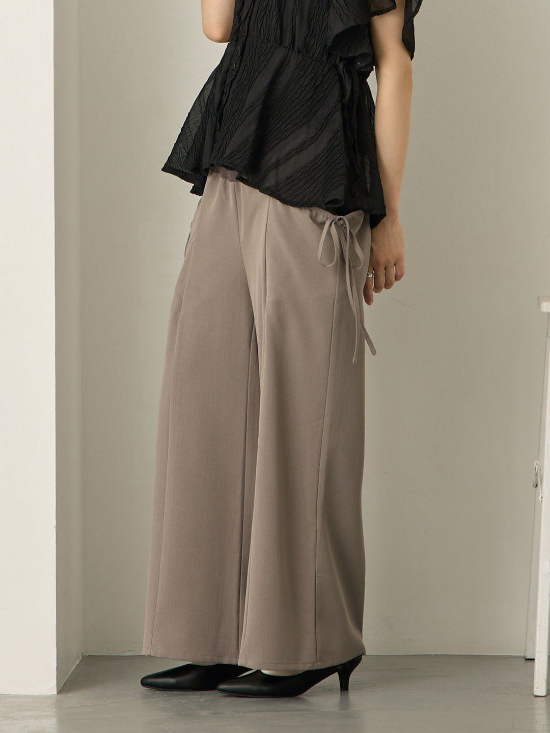 侧边蝴蝶结裤 灰色