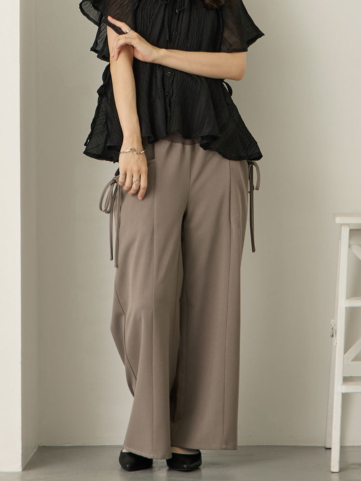 侧边蝴蝶结裤 灰色