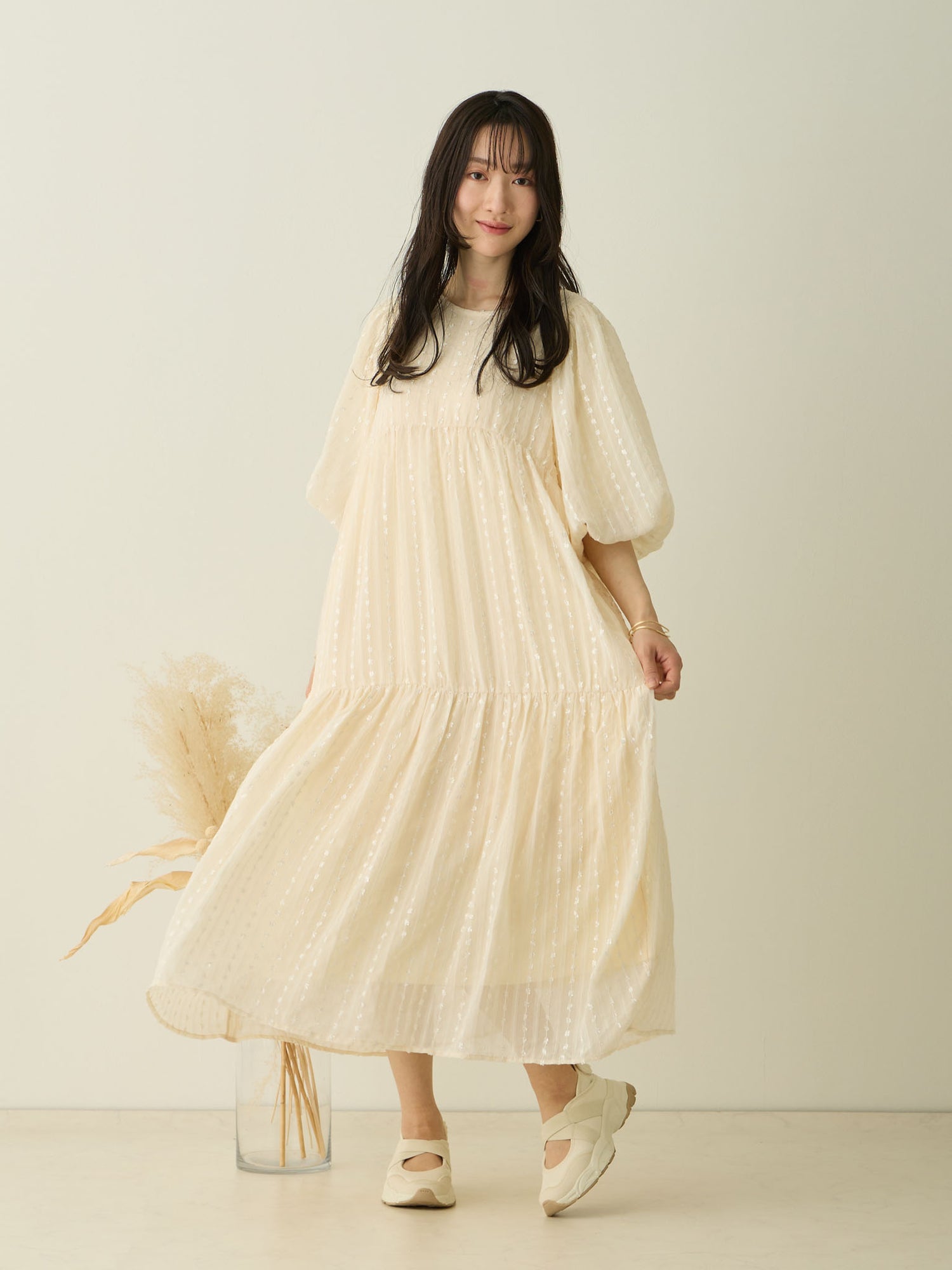 バルーンスリーブワンピース Ivory