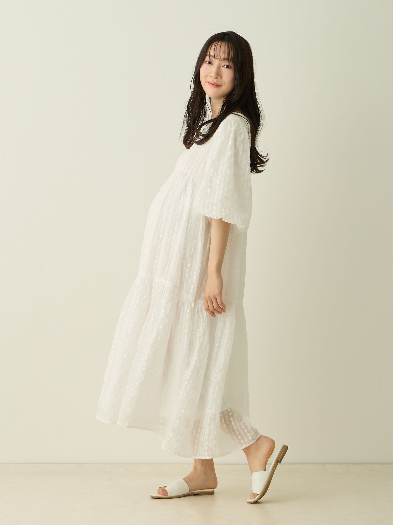 バルーンスリーブワンピース White – honono for mom&baby