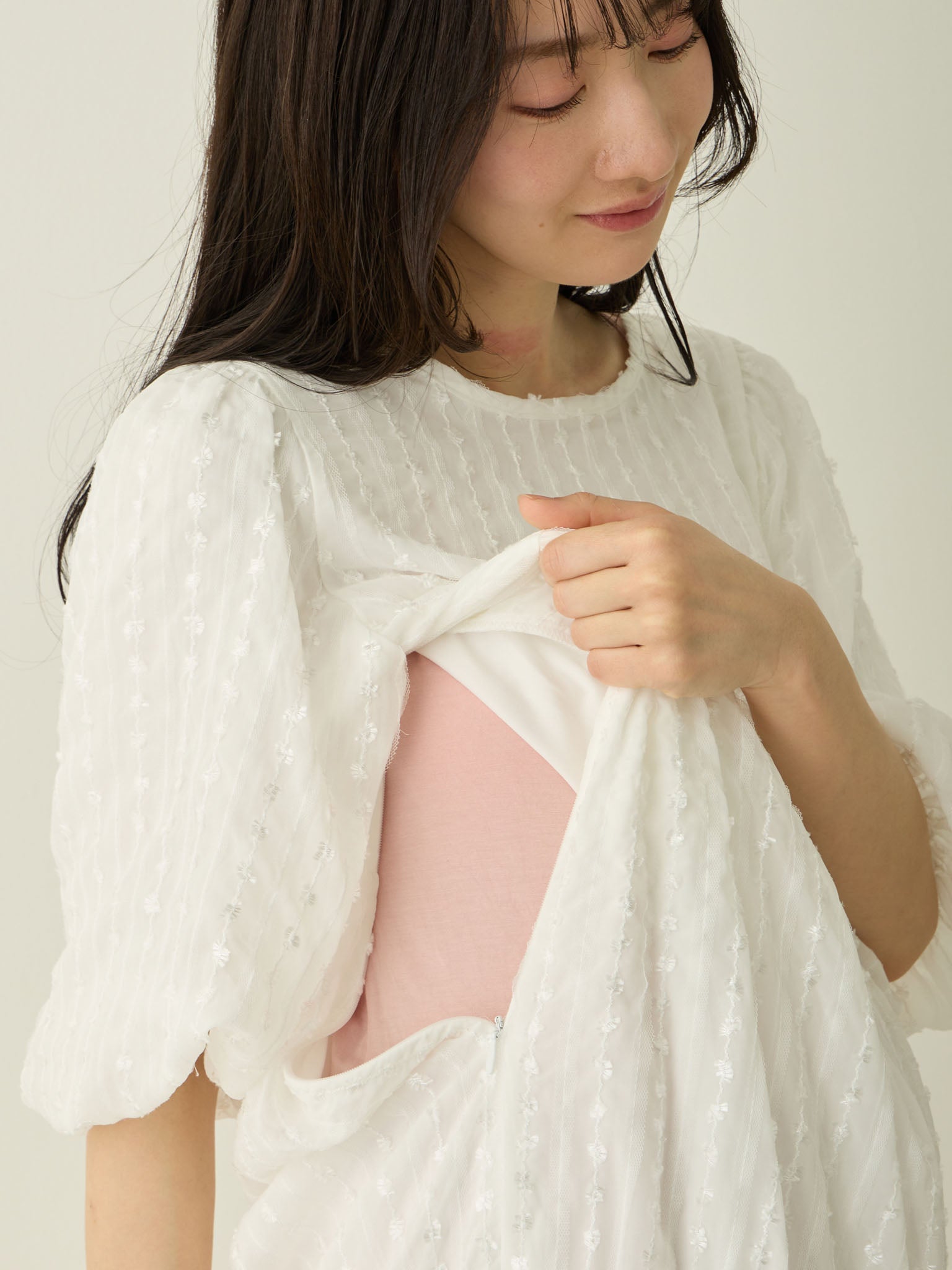 マタニティ　バルーンスリーブワンピース バルーンスリーブワンピース Black – honono for mom&baby