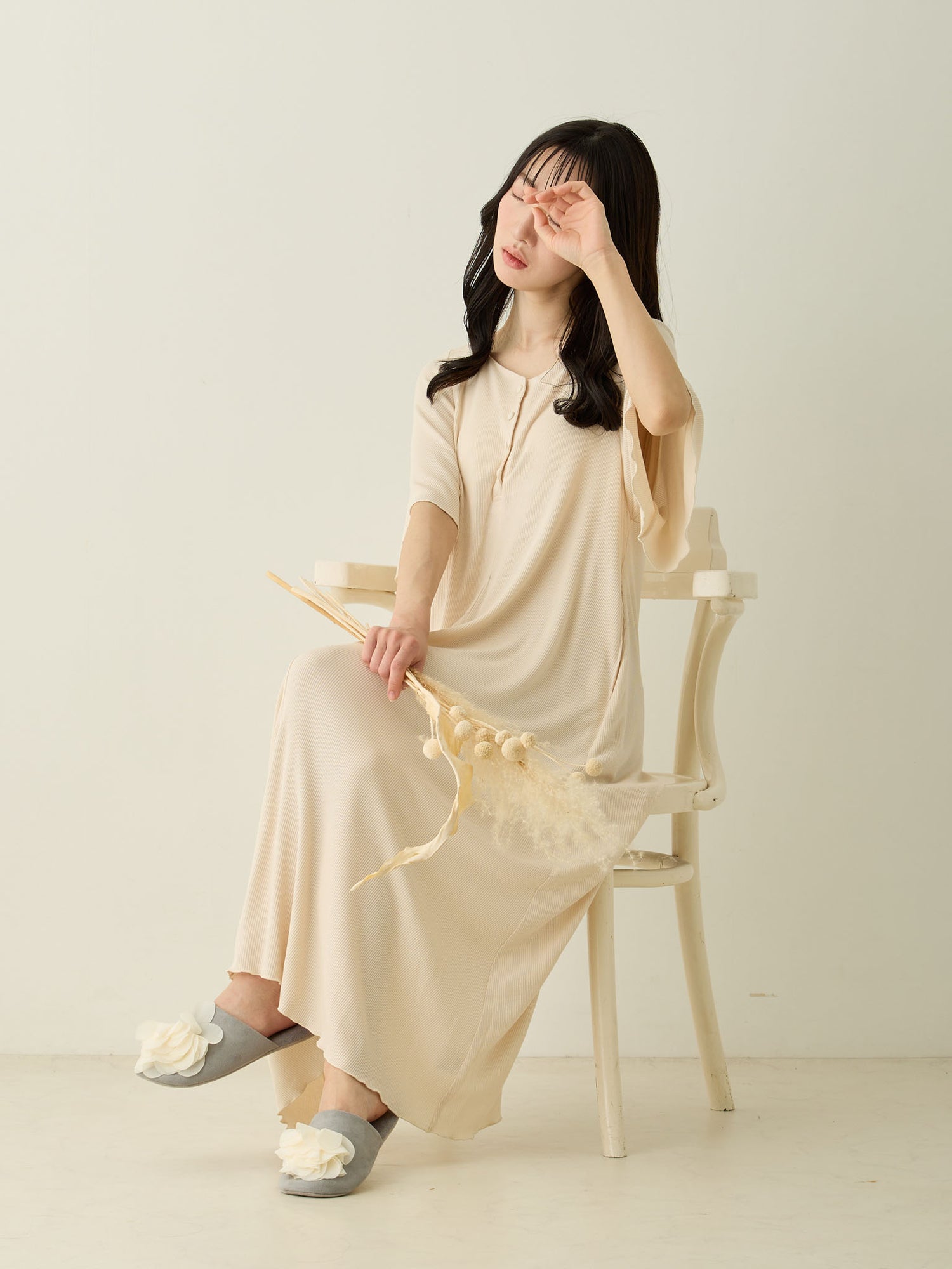 カップ付きルームワンピース Beige