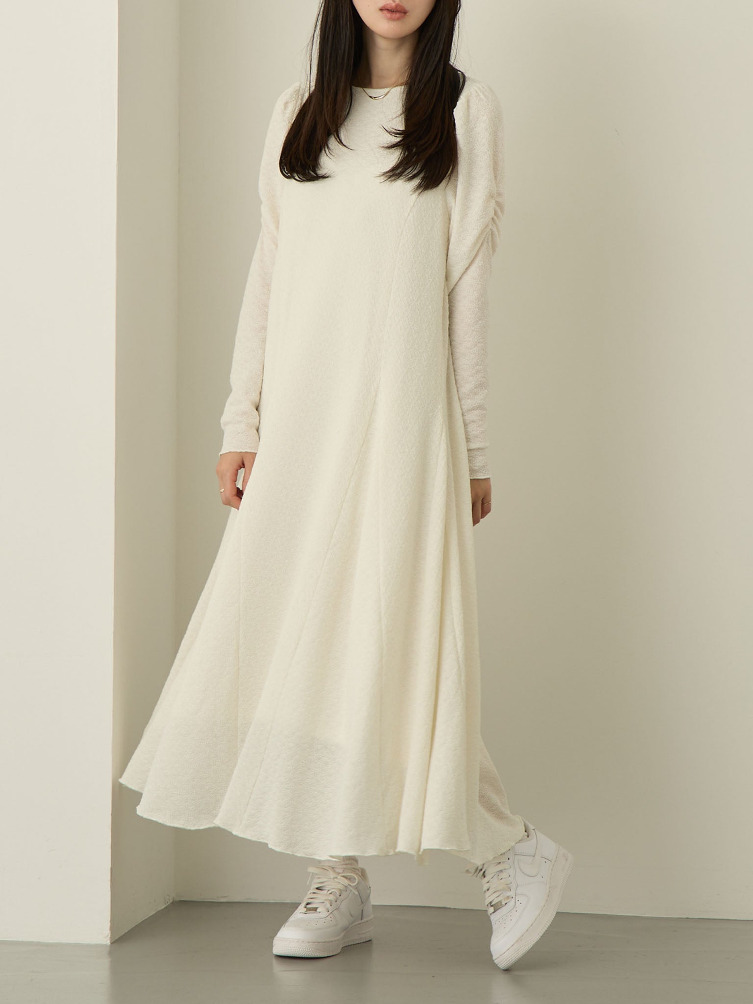 2wayギャザースリーブワンピース Ivory