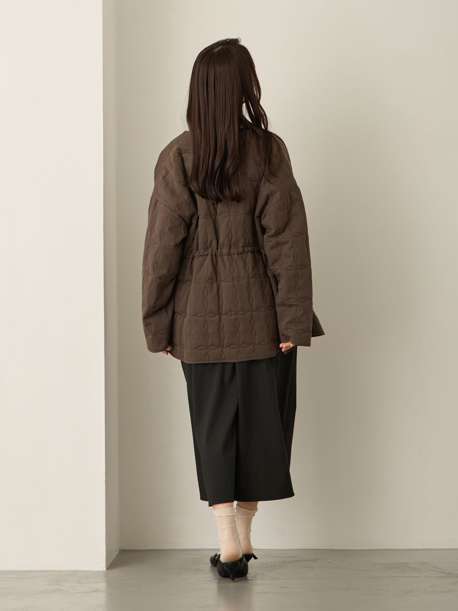 ダッカー付きオリジナルキルティングアウター Charcoal – honono for