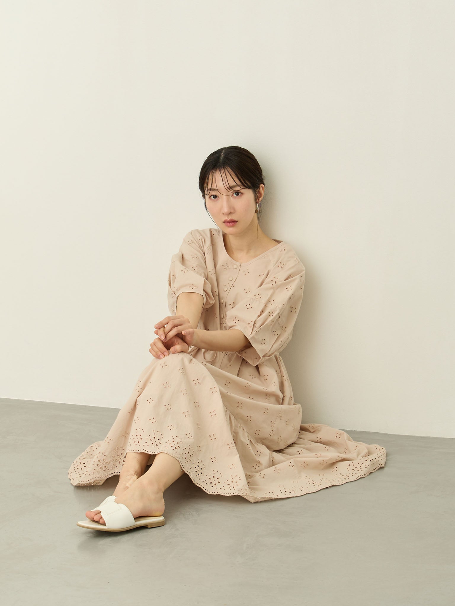 honono コットンレースワンピース ベージュ コットンレースワンピース Beige – honono for mom&baby