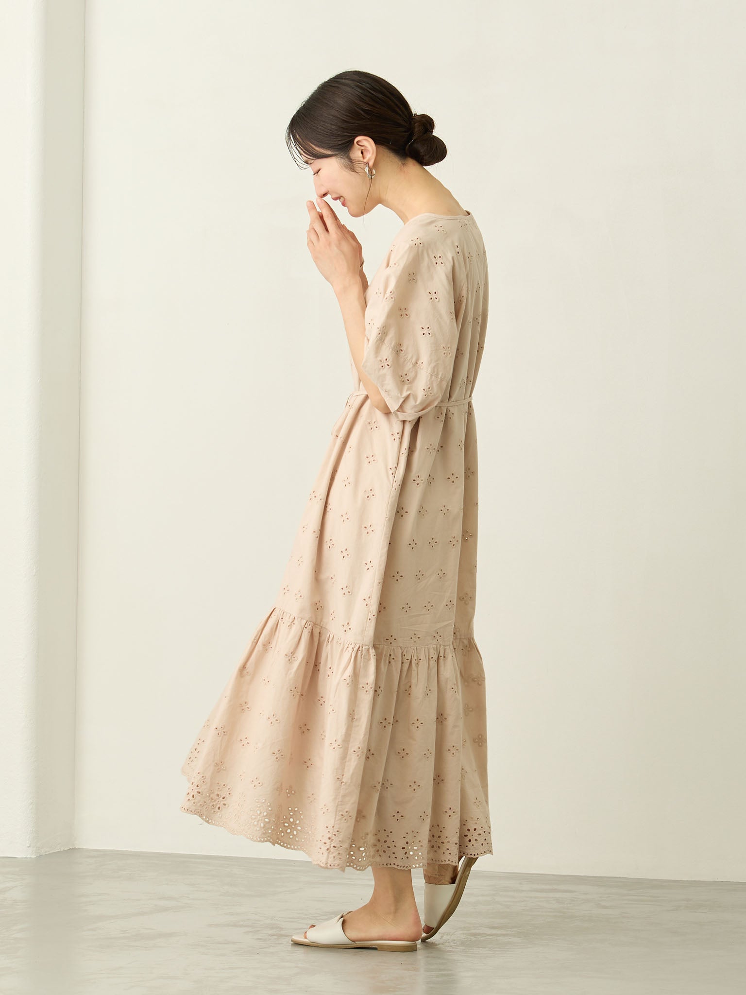 honono コットンレースワンピース ベージュ コットンレースワンピース Beige – honono for mom&baby