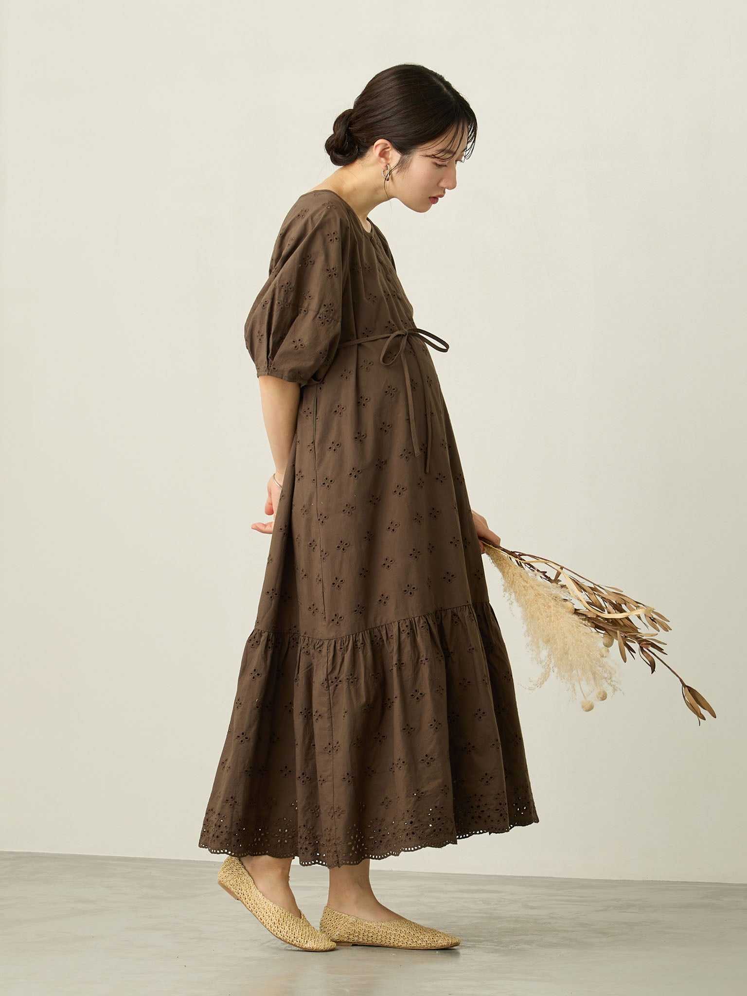 コットンレースワンピース Brown – honono for mom&baby