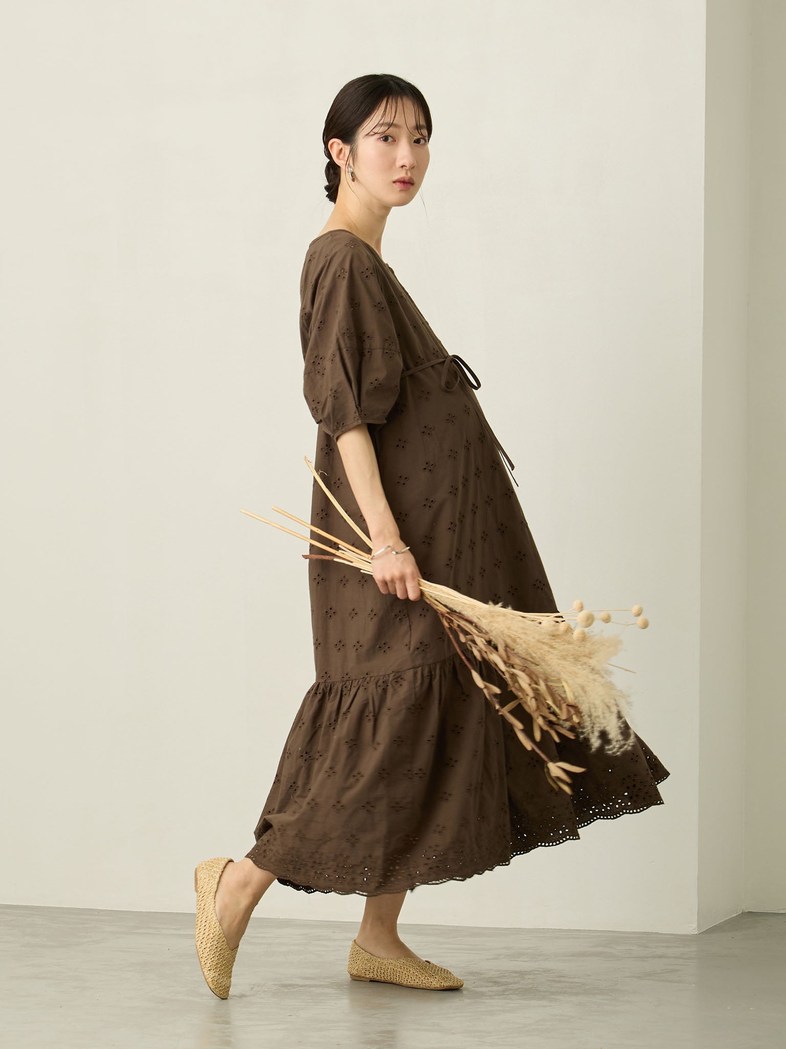 コットンレースワンピース Brown – honono for mom&baby