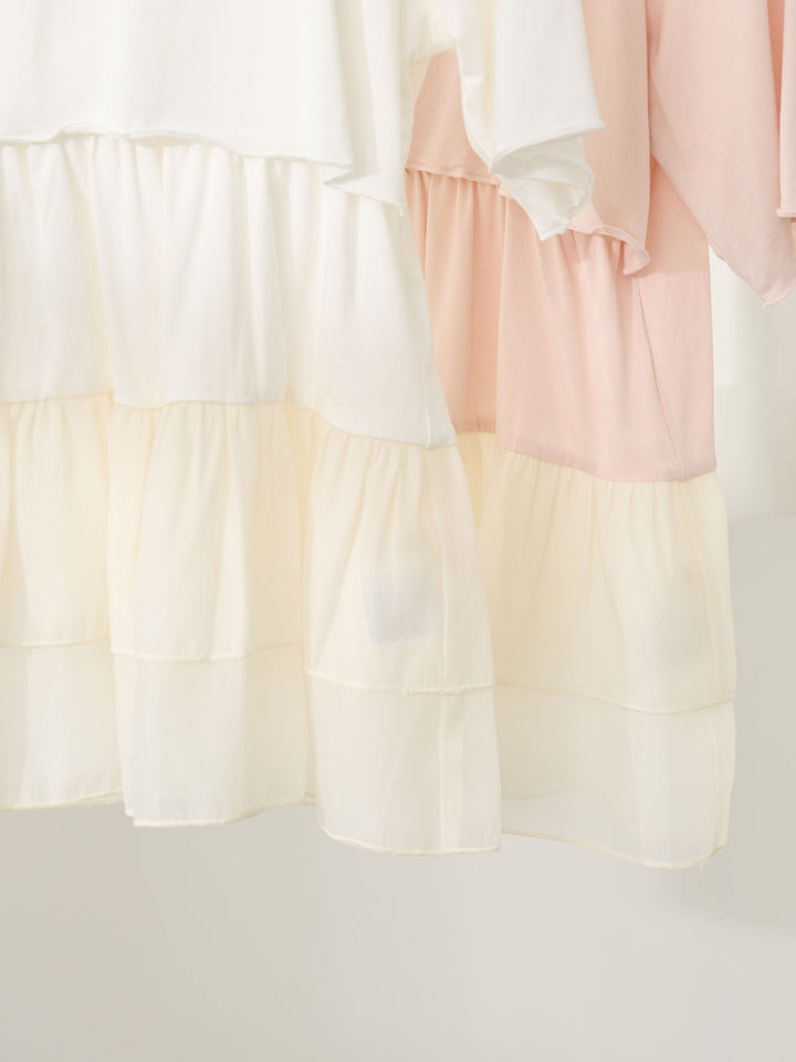 レイヤード風フリルトップス White