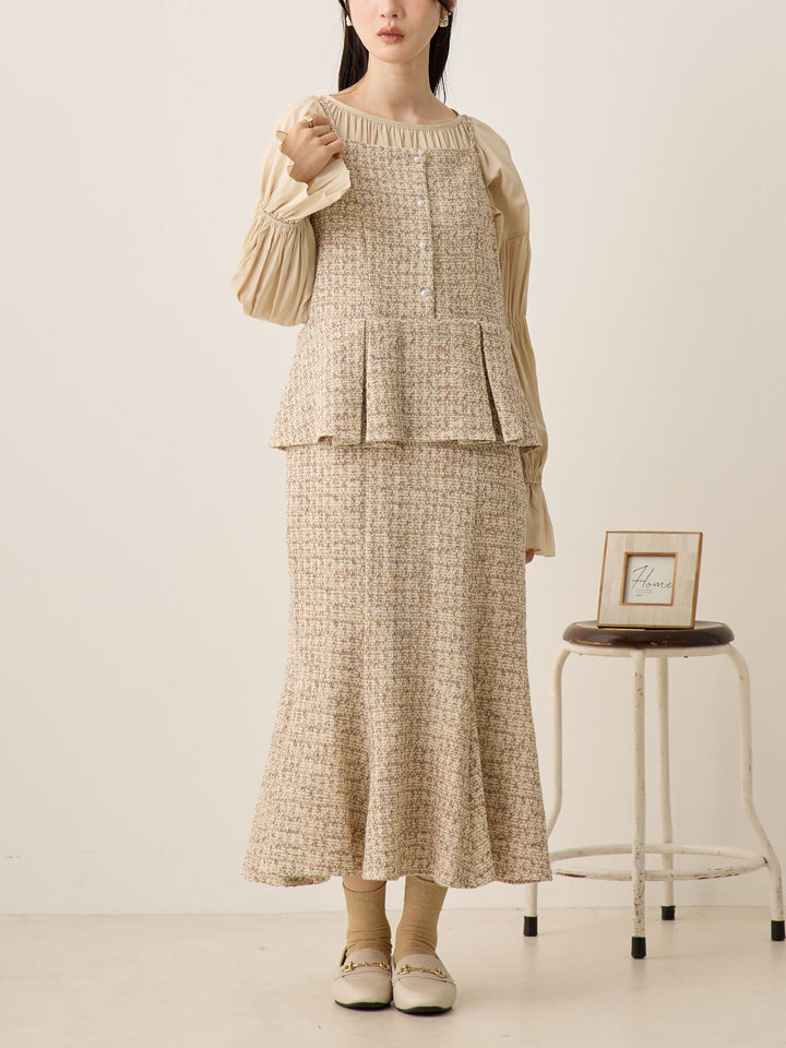 ギャザーチュニックブラウス Beige