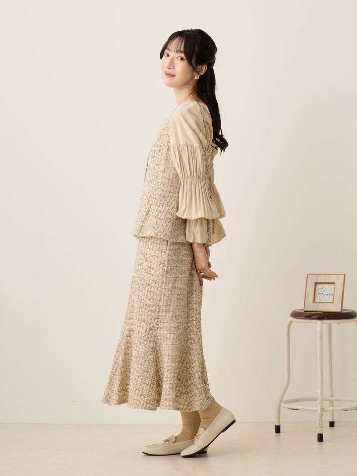 ギャザーチュニックブラウス Beige