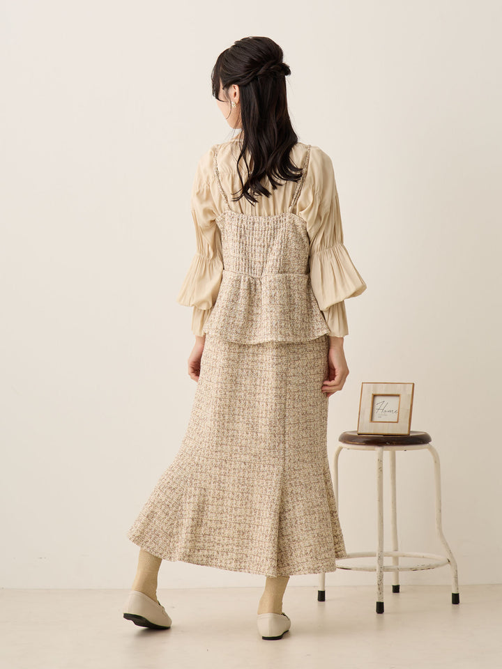 ギャザーチュニックブラウス Beige