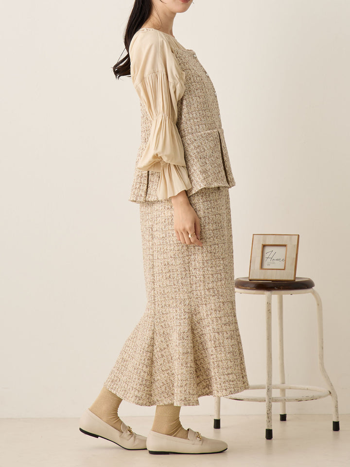 ギャザーチュニックブラウス Beige