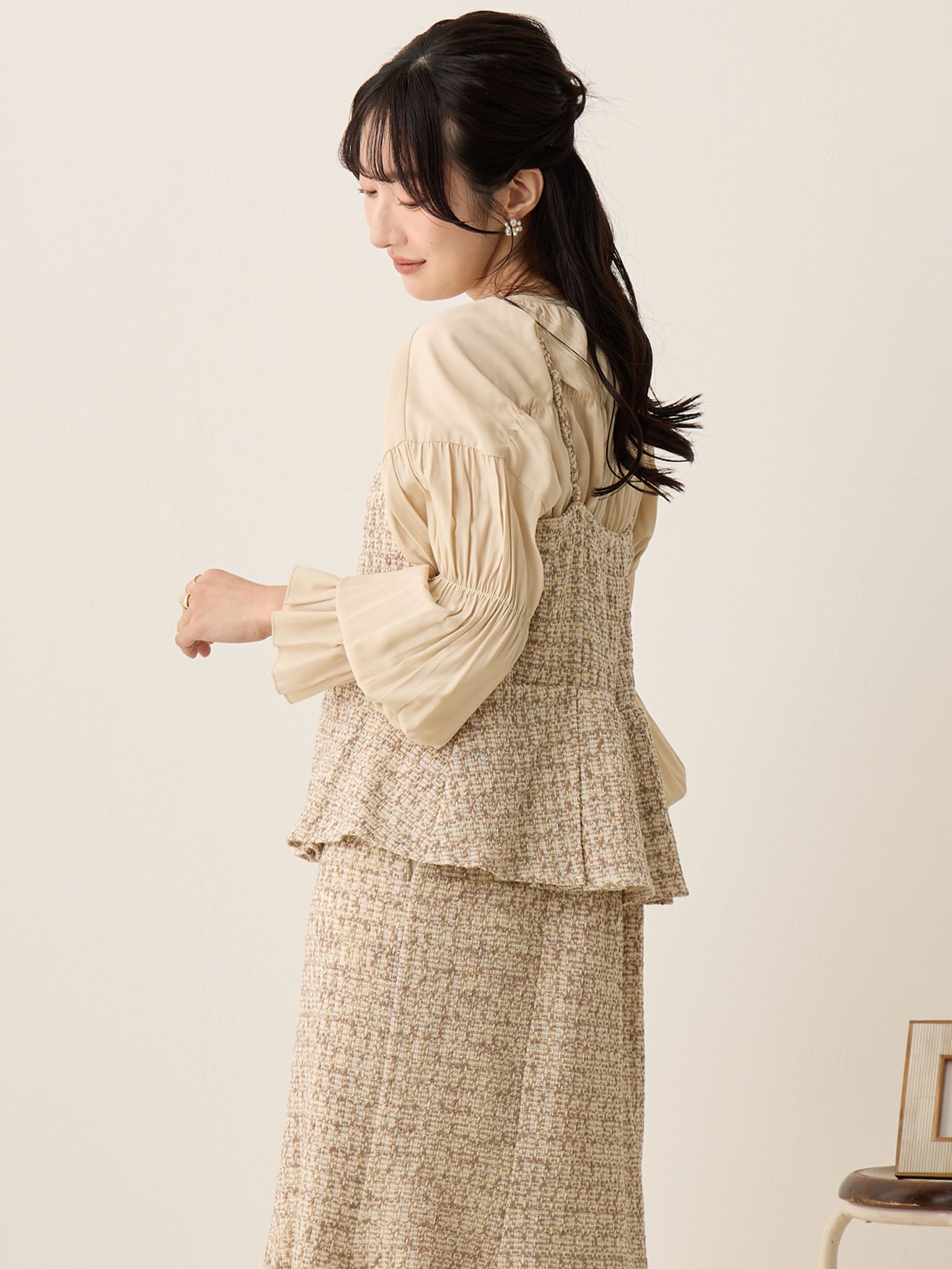 amrge check ribbon cami onepiece ribbon cami dress