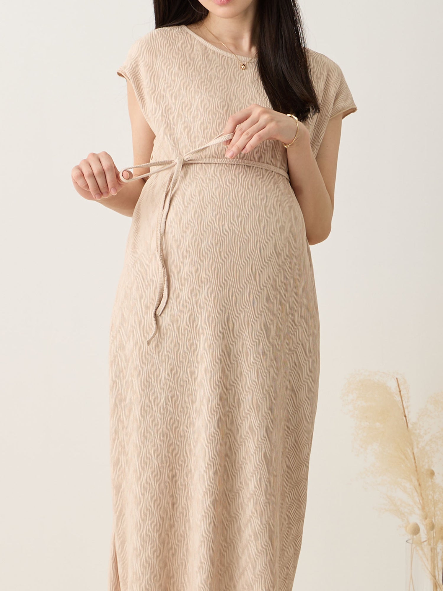 プリーツワンピース Beige