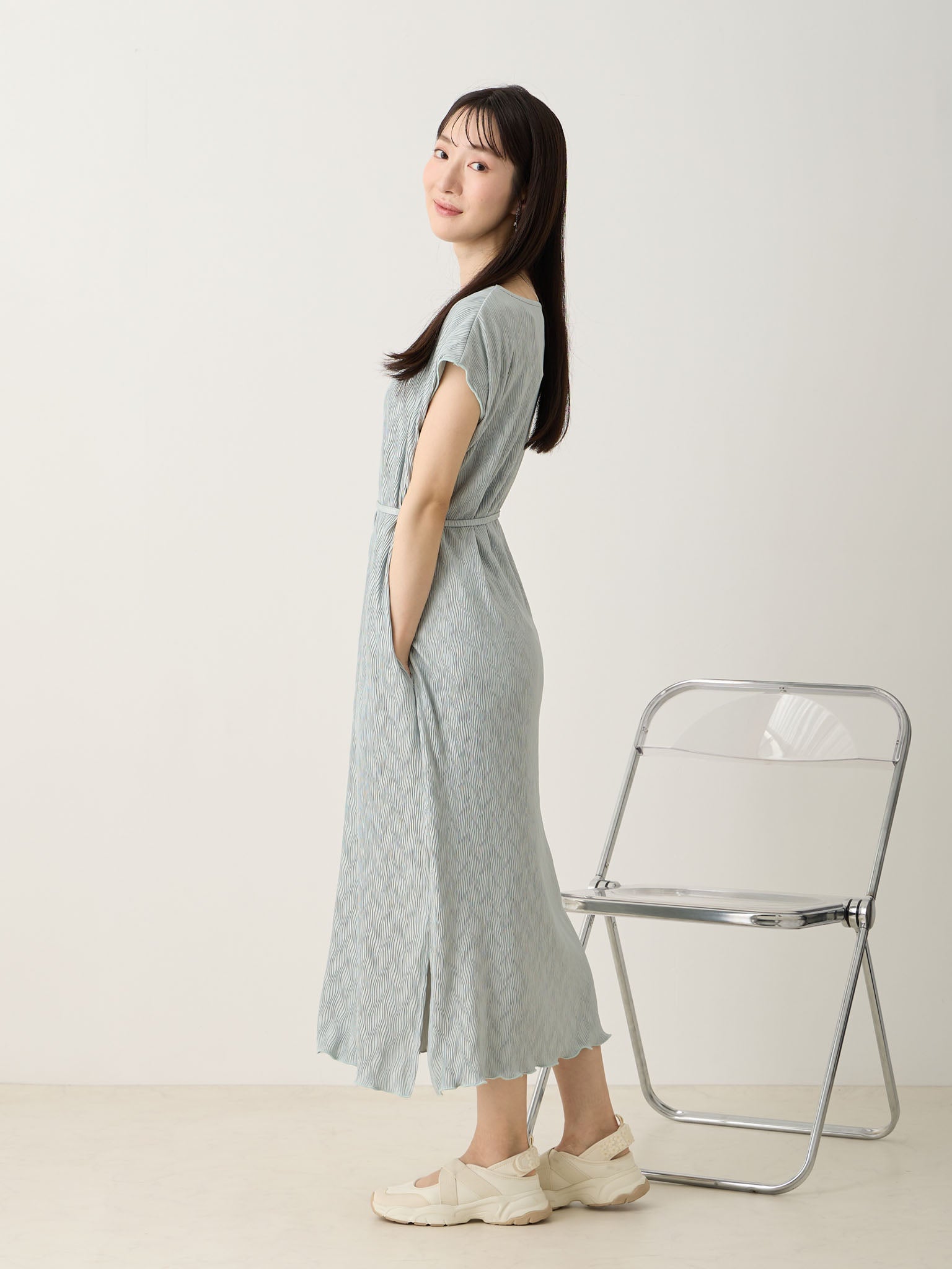 【新品タグ付】hononoマタニティプリーツワンピース top116bei_honono_maternity_318