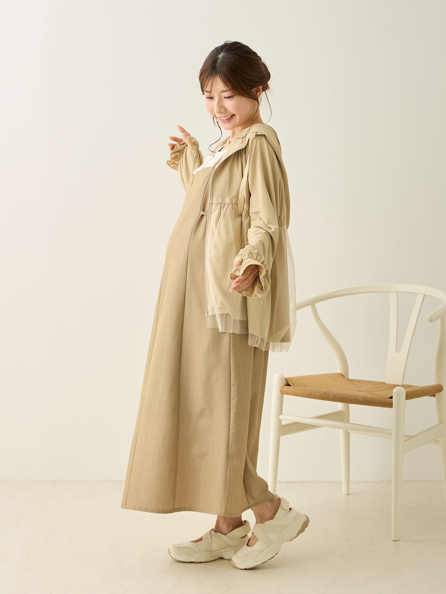 UVカットペプラムパーカー Beige – honono for mom&baby