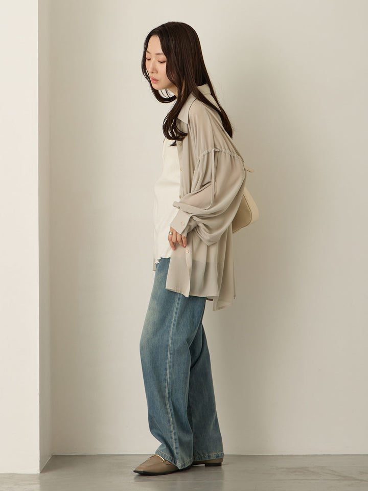 浅色牛仔长裤 蓝色