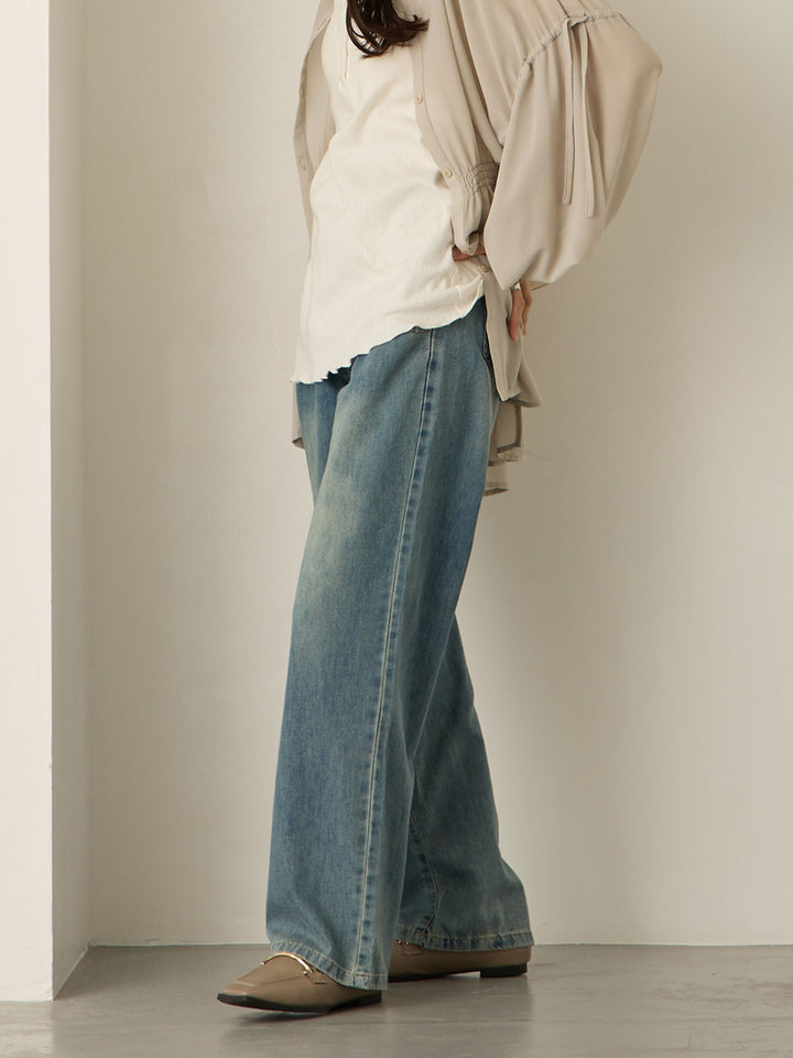 浅色牛仔长裤 蓝色