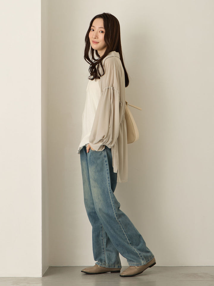 浅色牛仔长裤 蓝色