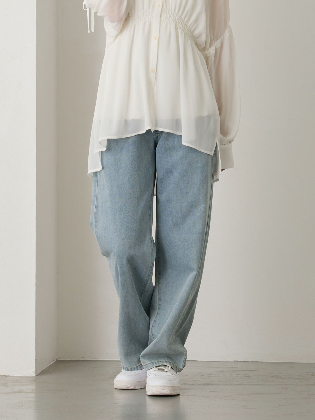 マタニティロングデニム Light blue