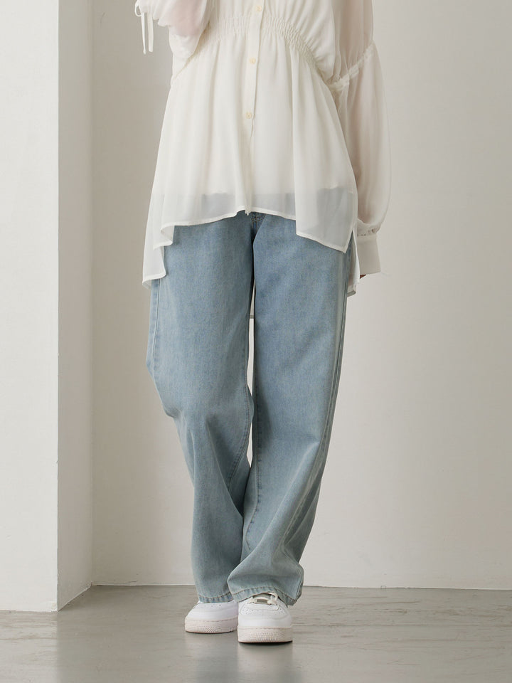 マタニティロングデニム Light blue