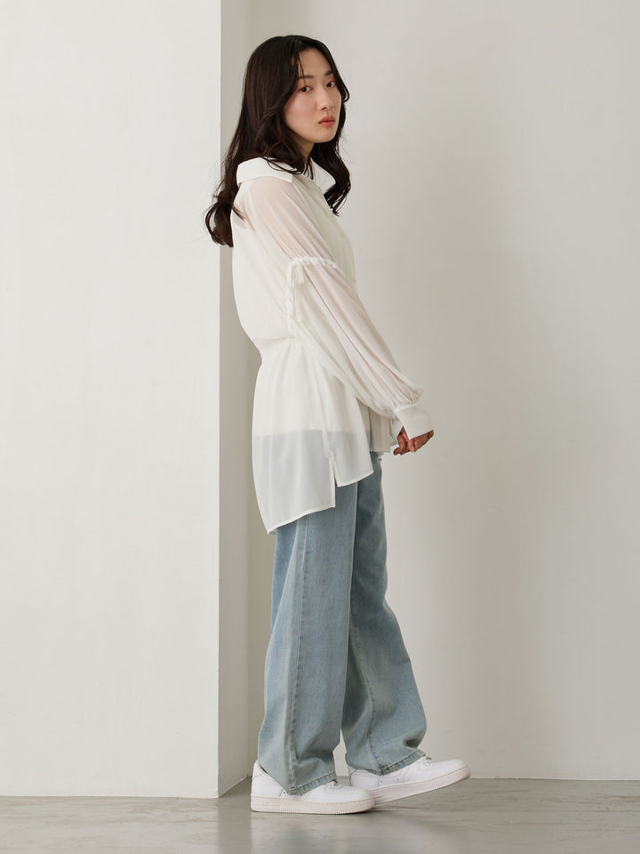 マタニティロングデニム Light blue