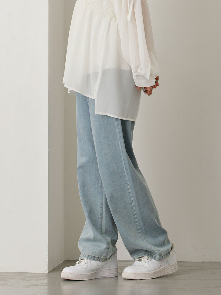 マタニティロングデニム Light blue