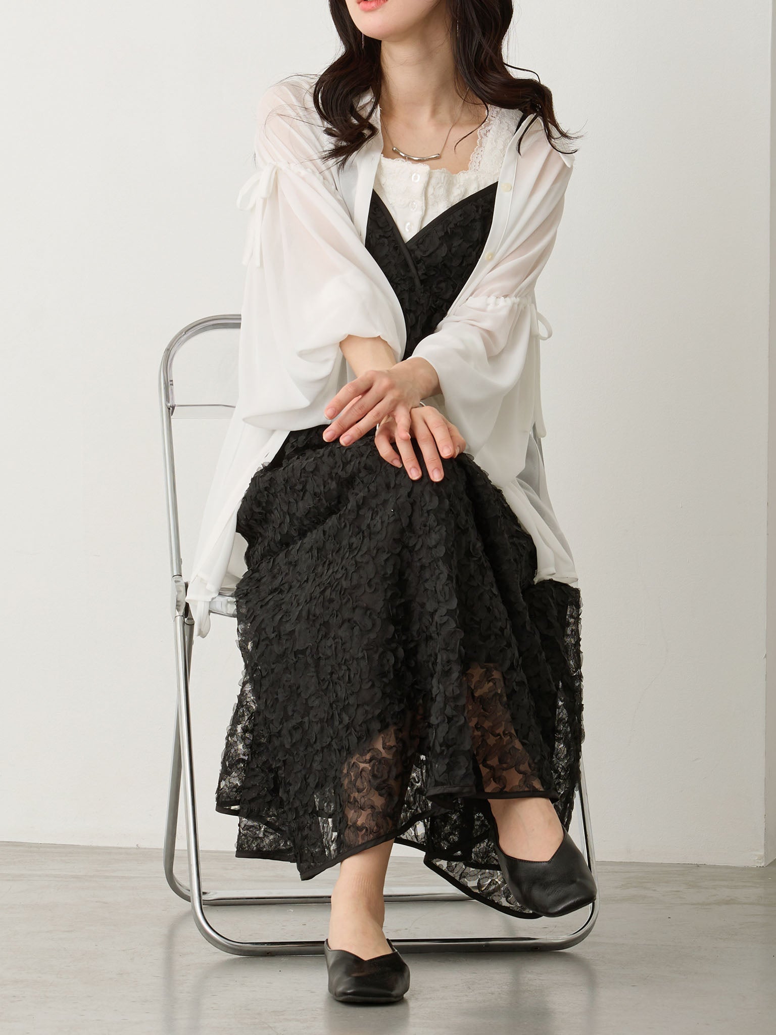 カシュクールレースキャミワンピース Black – honono for mom&baby