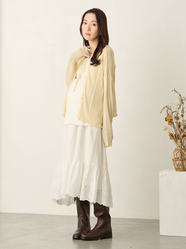 棉质蕾丝裙 白色