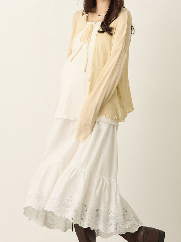 棉质蕾丝裙 白色