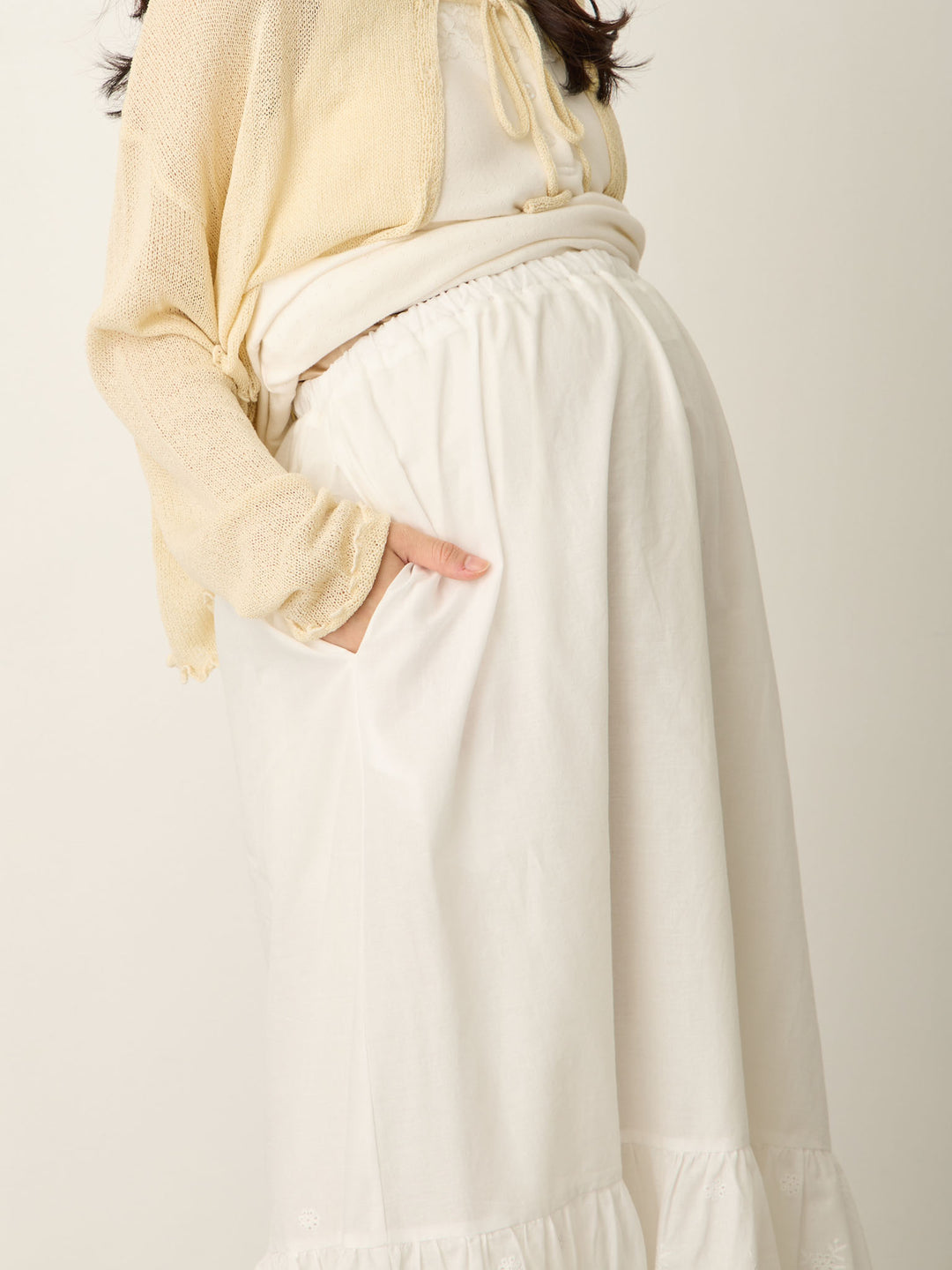 炭灰色棉质蕾丝裙