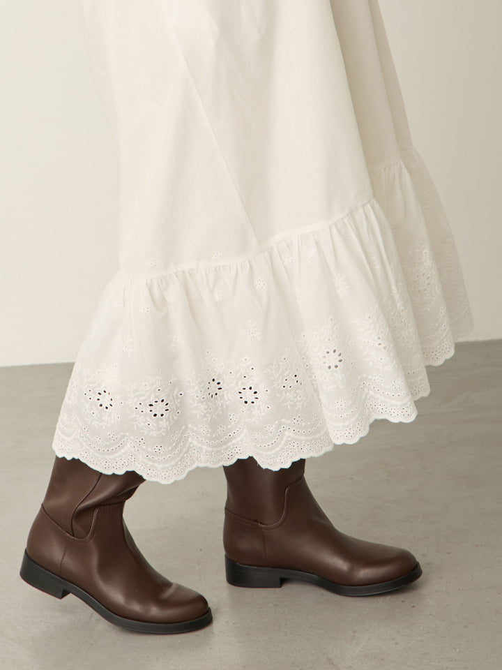 炭灰色棉质蕾丝裙