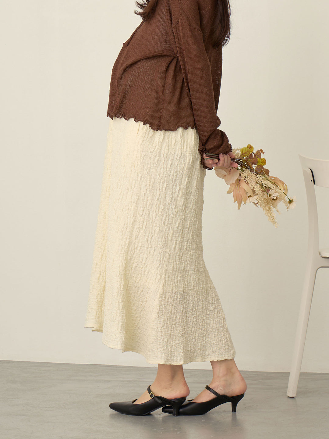 弹力美人鱼裙 象牙色