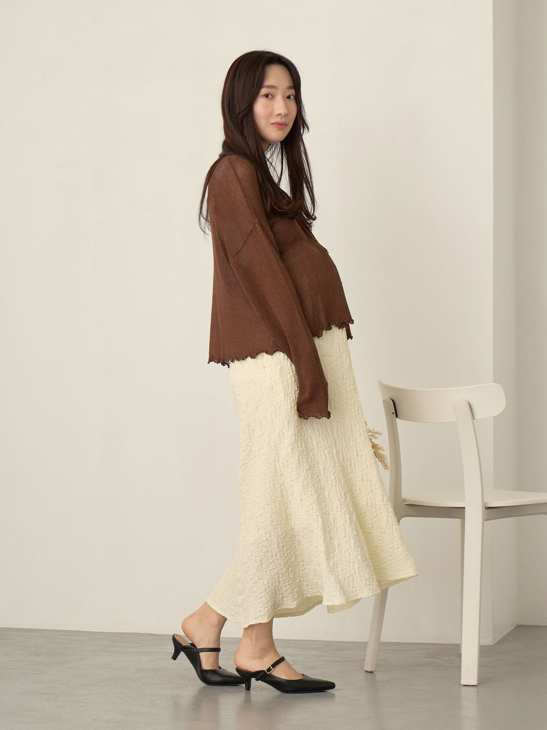 弹力美人鱼裙 象牙色