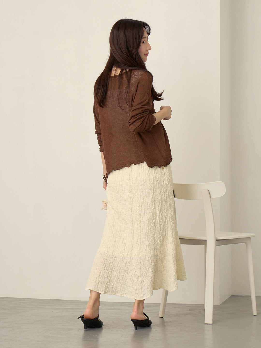 弹力美人鱼裙 象牙色