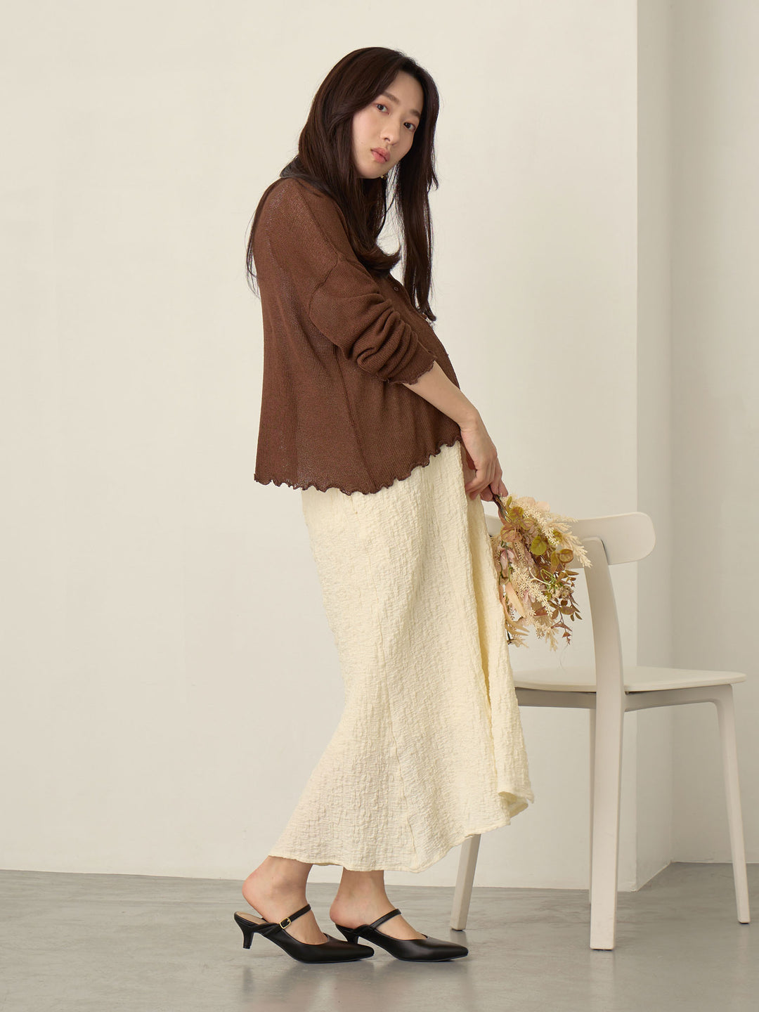 弹力美人鱼裙 象牙色