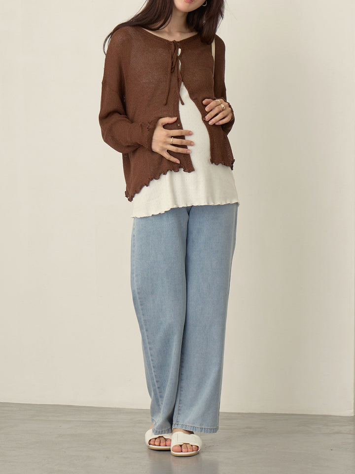 浅蓝色薄款牛仔长裤