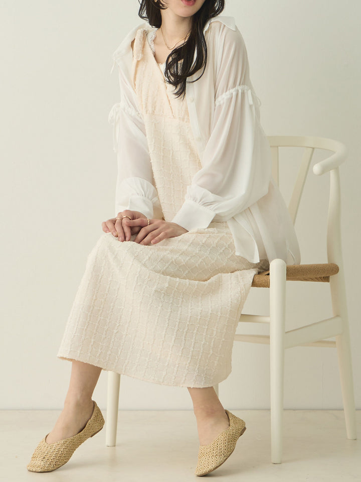 Shoulder Ribbon Cami Dress Ivory