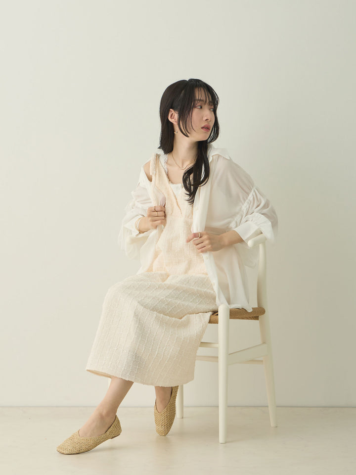 Shoulder Ribbon Cami Dress Ivory