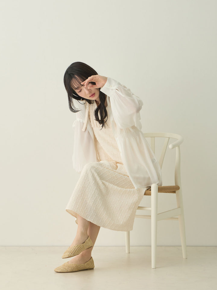 Shoulder Ribbon Cami Dress Ivory