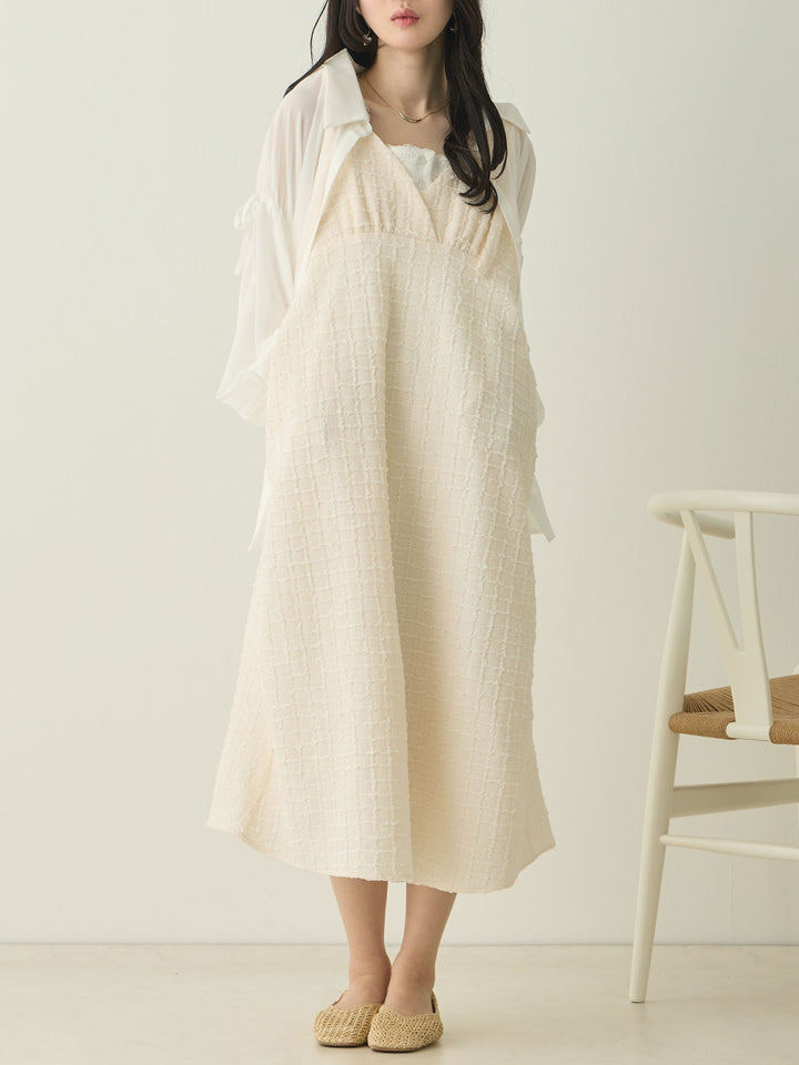 Shoulder Ribbon Cami Dress Ivory