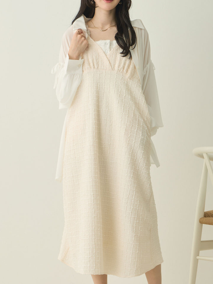 Shoulder Ribbon Cami Dress Ivory
