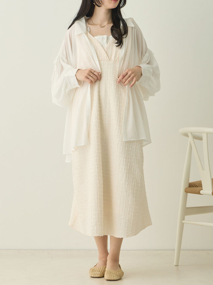 Shoulder Ribbon Cami Dress Ivory