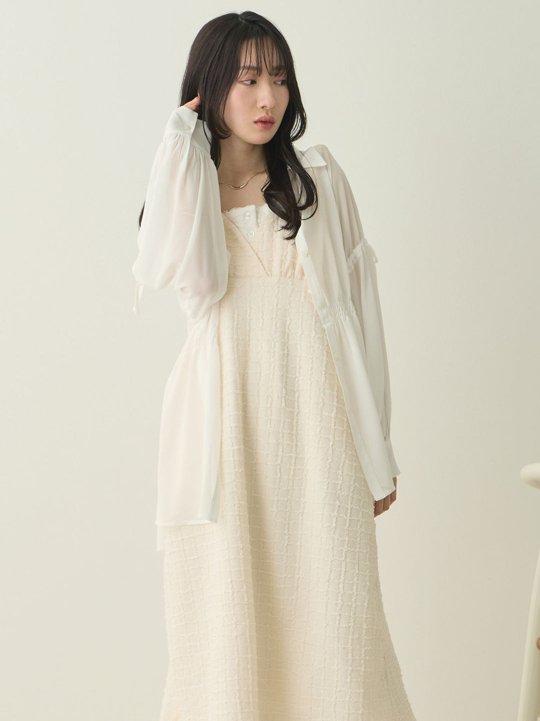 Shoulder Ribbon Cami Dress Ivory