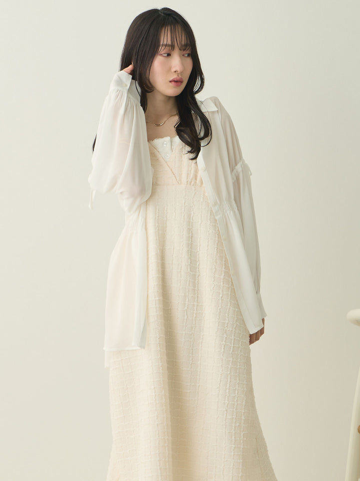Shoulder Ribbon Cami Dress Ivory