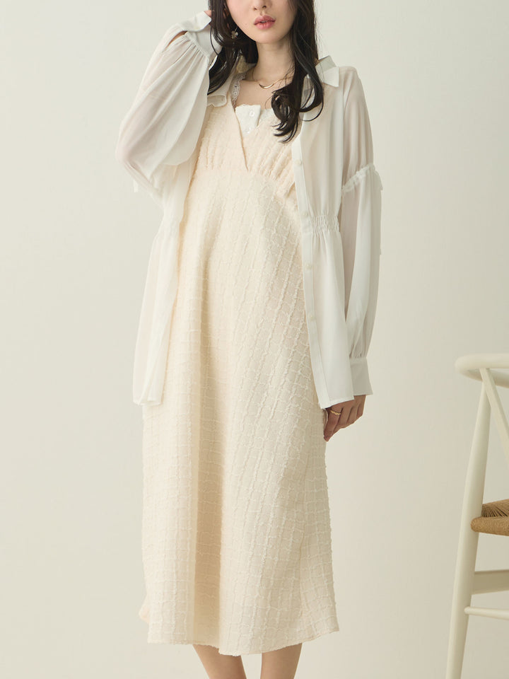 Shoulder Ribbon Cami Dress Ivory