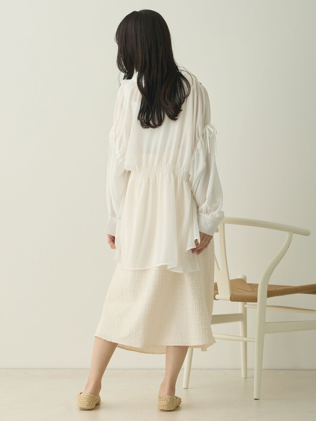 Shoulder Ribbon Cami Dress Ivory